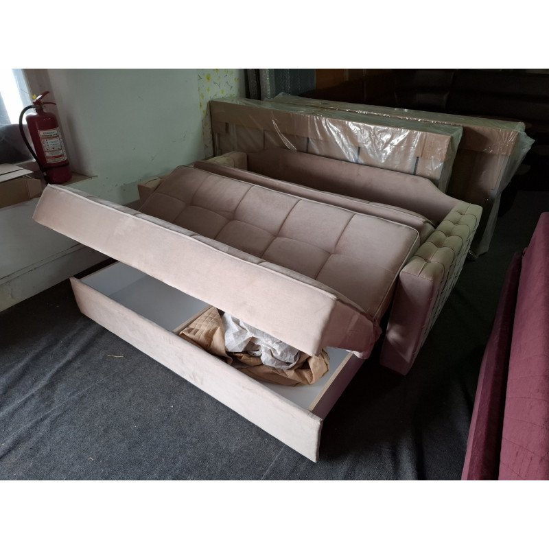 Canapea Extensibilă Tip Pat Crem-Cafeniu