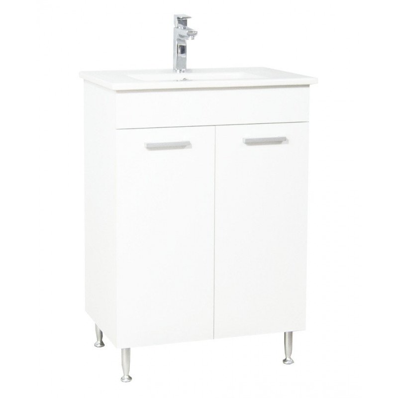 Set Bază cu Lavoar și Oglindă 50cm Alb